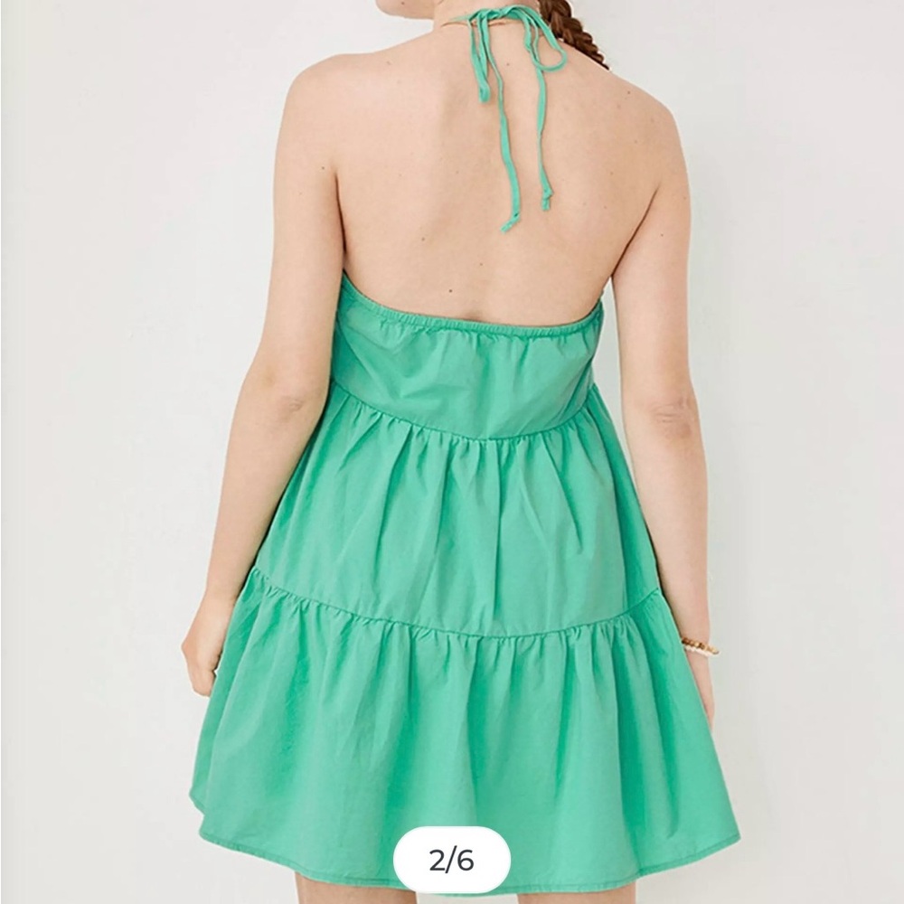 American Eagle Outfitters Teal Halter Dress - Picture 2 of 9